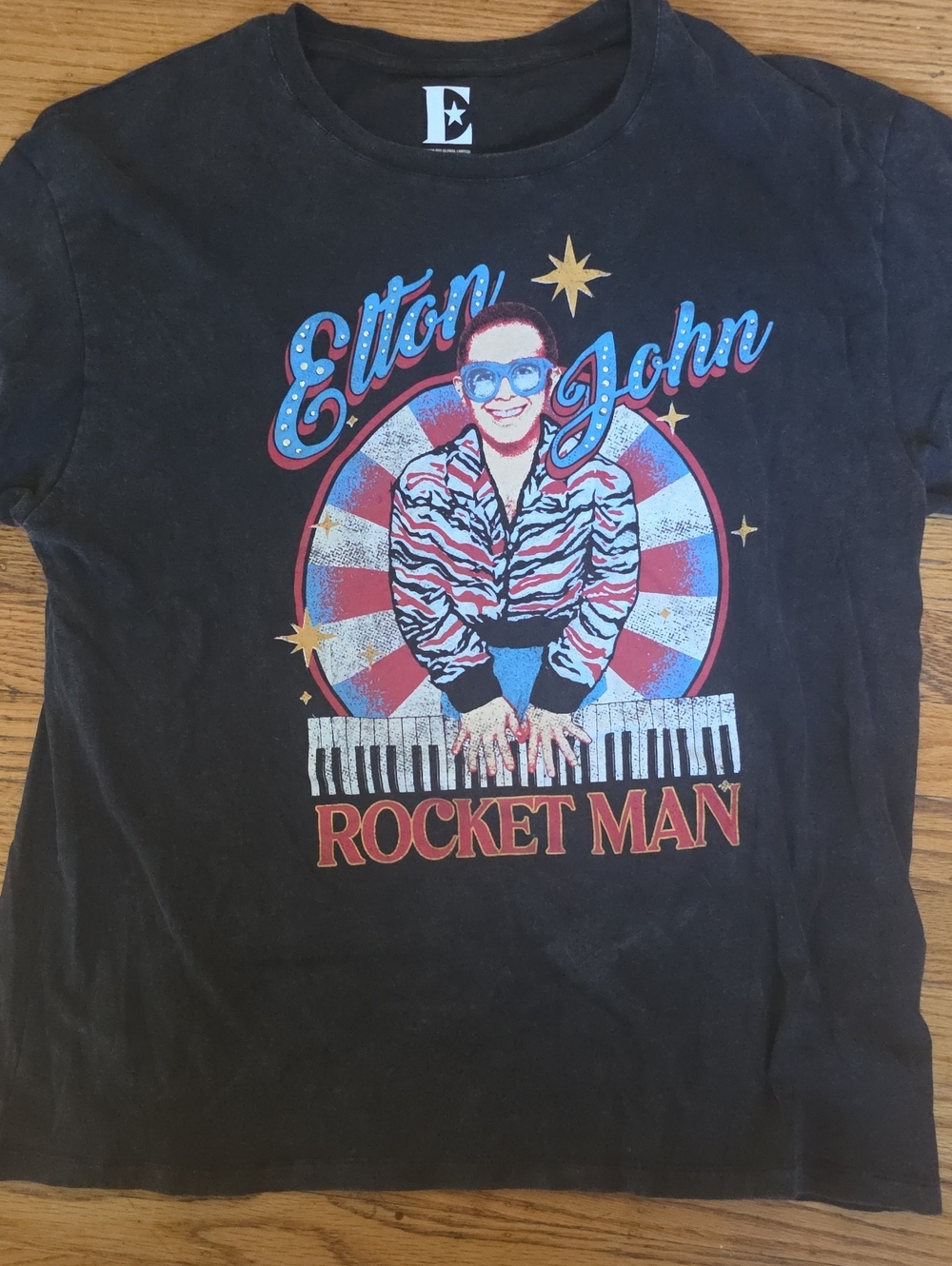 Elton John Graphic Tee, Sz Large